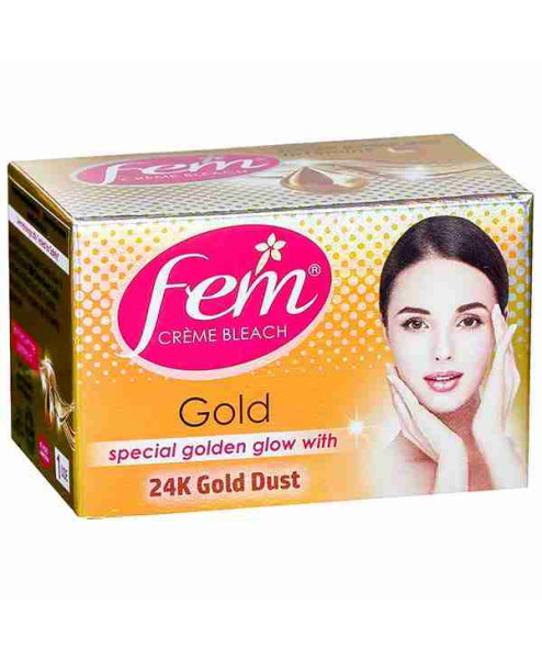 Fem Gold 24K Gold Dust With Special Golden Glow Creme Bleach 8g 